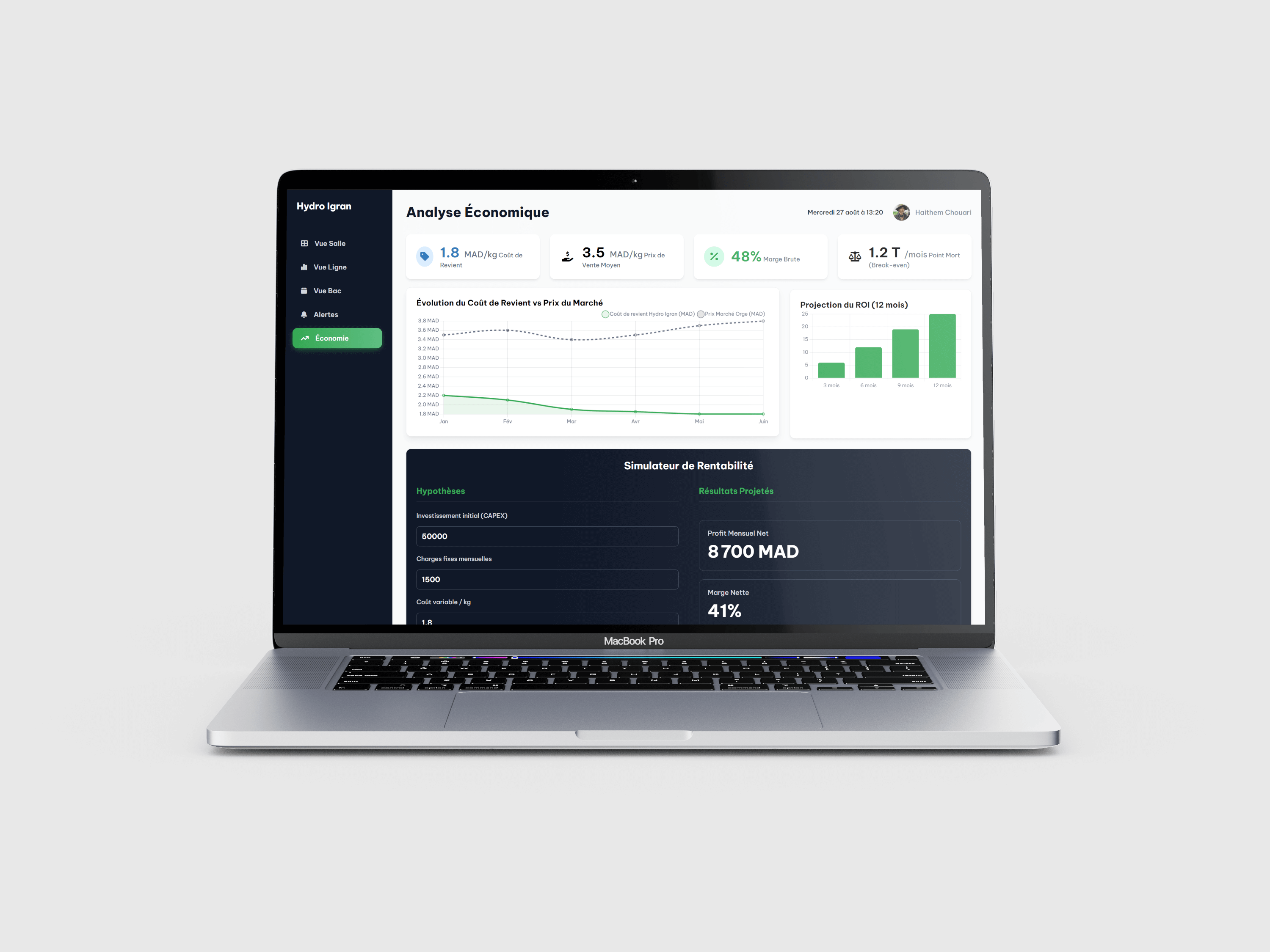 Dashboard - Analyse de la rentabilité et des coûts