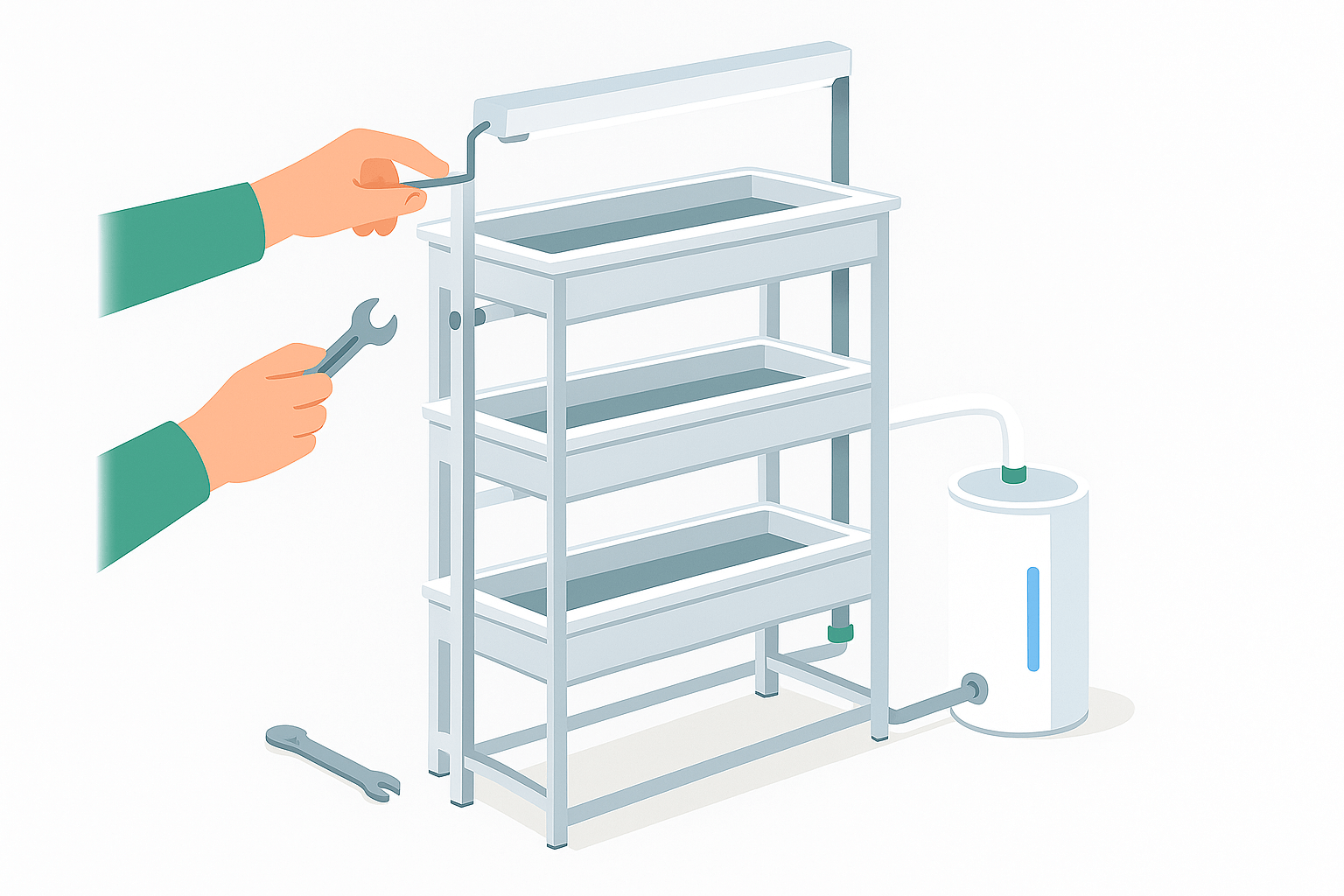 Installation du système hydroponique