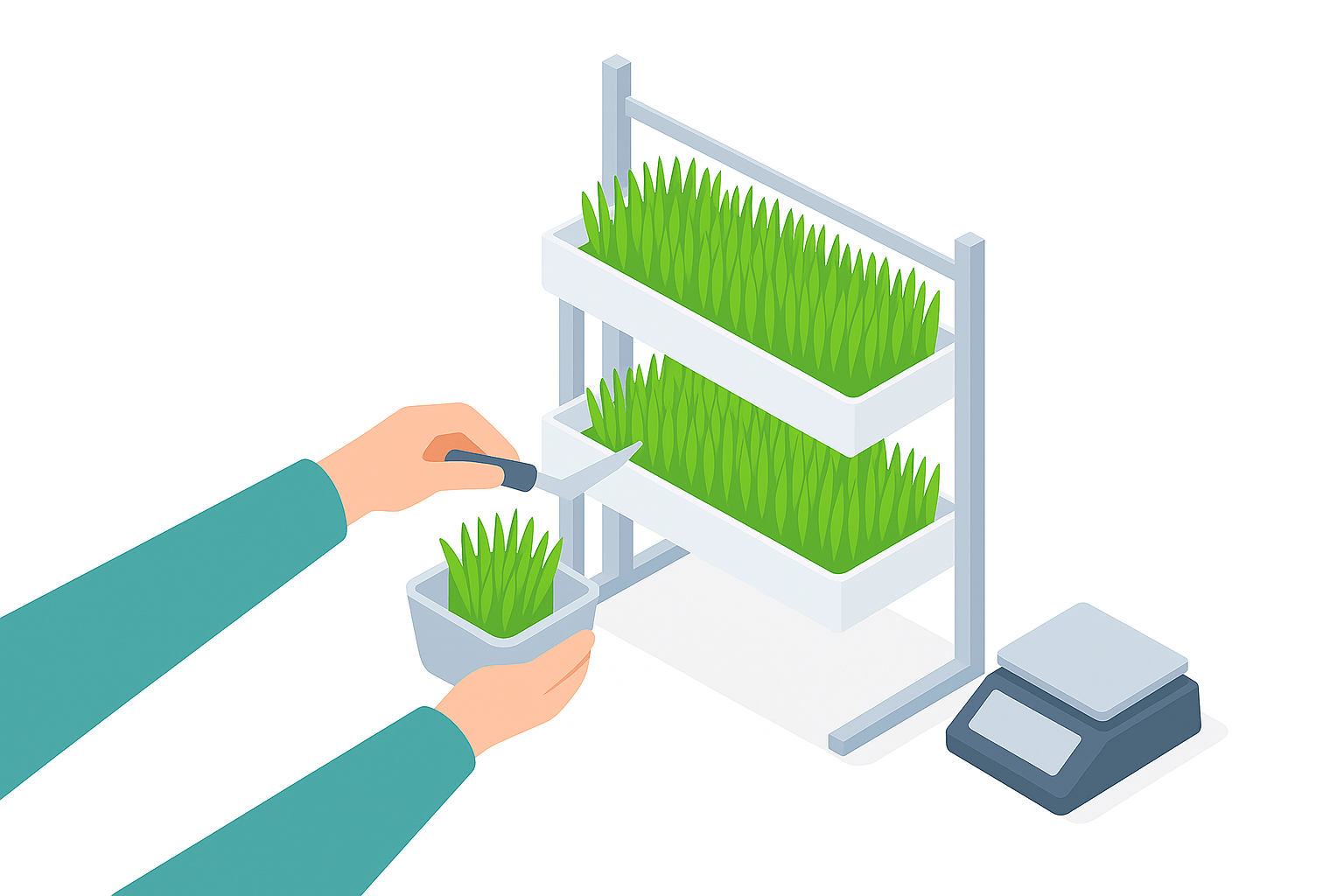 Récolte du fourrage frais et vert